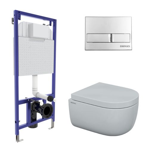 Комплект унитаз с инталляцией и клавишей смыва Berges NOVUM 043231