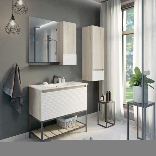 Зеркало-шкаф Comforty Страсбург 00-00006573CF 90х80 подвесной цвет бежевый