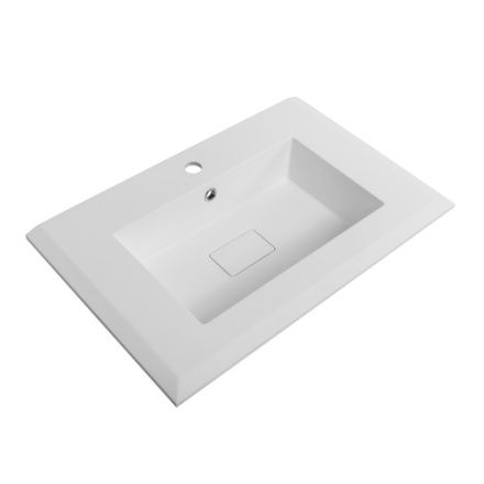 Раковина из искусственного камня Cezares 50212 70х50 подвесная цвет белый 1 отверстие под смеситель