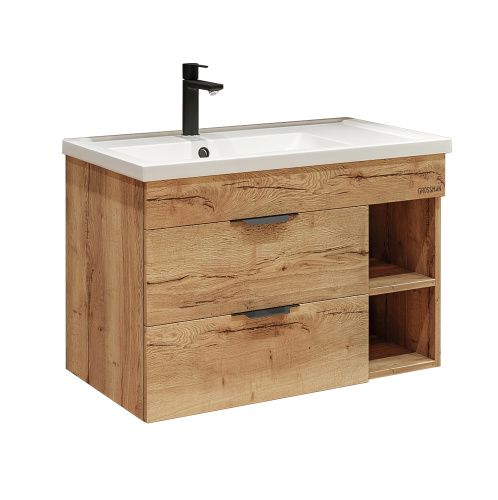 Тумба под раковину Grossman Форта 108004 80х40 подвесная цвет коричневый