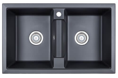 Кухонная мойка Granula 8101, ШВАРЦ 80х50 цвет черный поверхность матовая