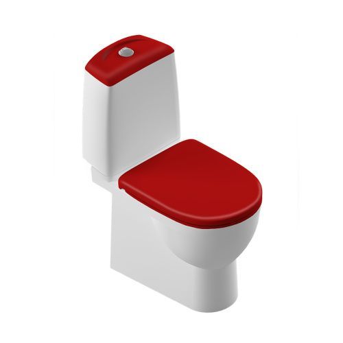 Унитаз-компакт напольный с бачком Sanita Luxe BEST COLOR MOTION WC.CC/Best/2-DM/RED.G/S1 белый/красный с сиденьем микролифт каскадный смыв