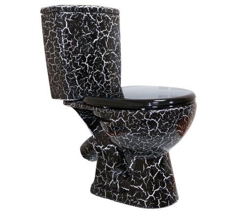 Унитаз-компакт напольный с бачком Rosa Уют Вн УнкЧК09 черный с сиденьем каскадный смыв