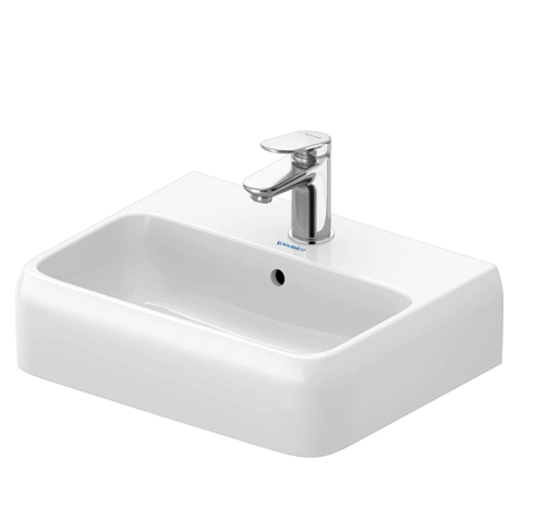 Раковина из сантехнического фарфора Duravit Qatego 746450000 50х40 подвесная цвет белый 1 отверстие под смеситель