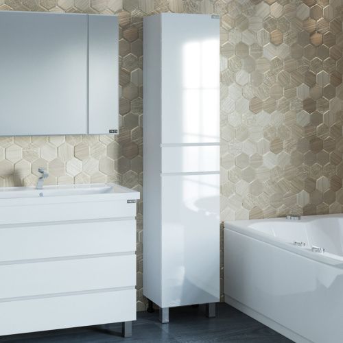 Шкаф-пенал СанТа Марс 700427 40х180 напольный цвет белый/коричневый