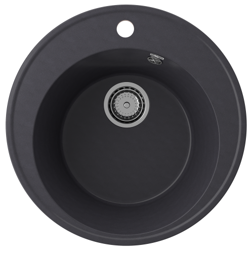 Кухонная мойка Ulgran Quartz Nora 485-08 50х50 цвет черный поверхность матовая