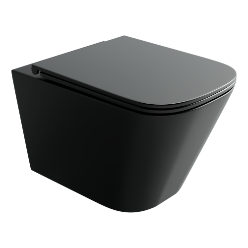 Унитаз подвесной Ceramica Nova UNION CN4009TMB черный с сиденьем микролифт безободковый смыв торнадо