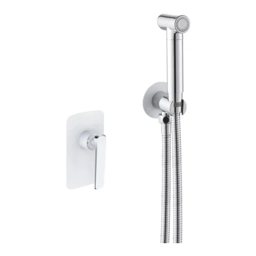 Гигиенический душ со смесителем Rose R1305F белый/хром