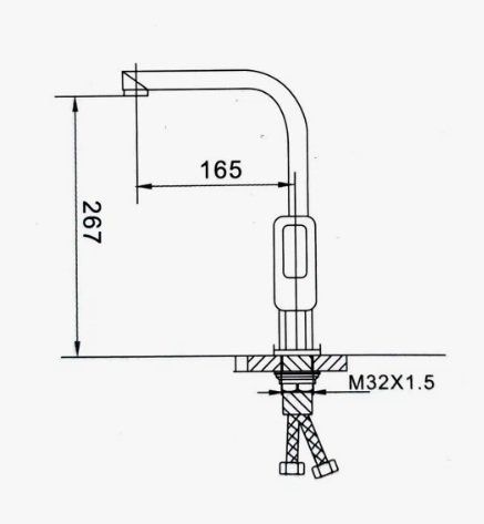 Смеситель для кухни D-Lin D155366-A на мойку черный - фото 2