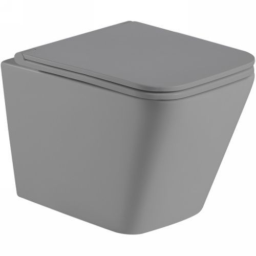 Унитаз подвесной WeltWasser 10000008263 серый с сиденьем микролифт безободковый смыв торнадо