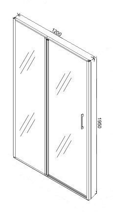 Душевая дверь Cerutti SPA GLORIA D120 120х195 стекло прозрачное профиль хром - фото 3