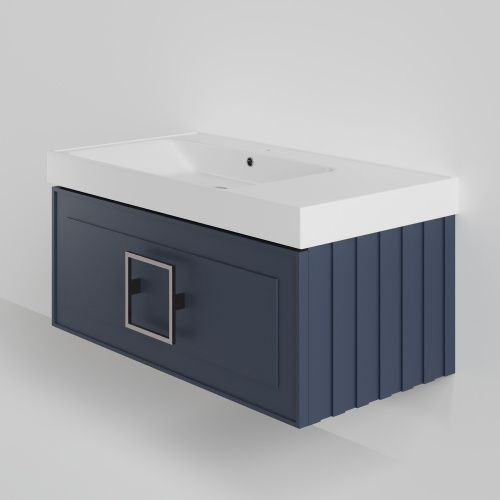 Тумба с раковиной La Fenice CUBO NFNC-01-CUB-BG-90-1-90L 90х50 подвесная цвет синий