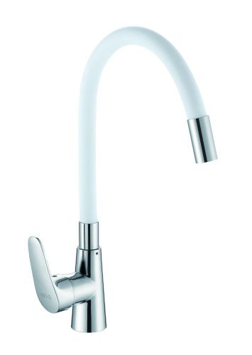 Смеситель для кухни D-Lin D155302-3 на мойку белый/хром