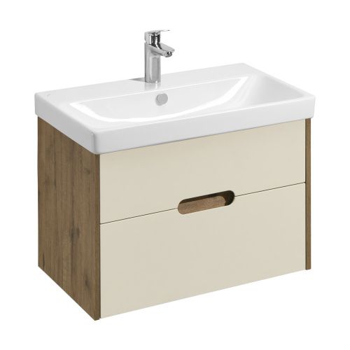 Тумба под раковину Aquaton Оливия 1A283101OLVG0 80х40 подвесная цвет бежевый/коричневый