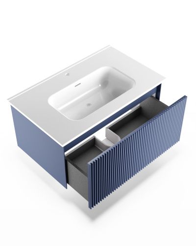 Тумба под раковину La Fenice Terra FNC-01-TER-BG-80 80х50 подвесная цвет синий