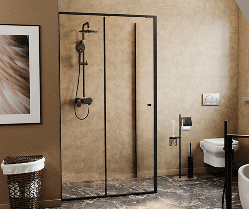 Душевой уголок Wasserkraft Dill 61S 61S16 110х100 стекло прозрачное профиль черный без поддона - фото 5