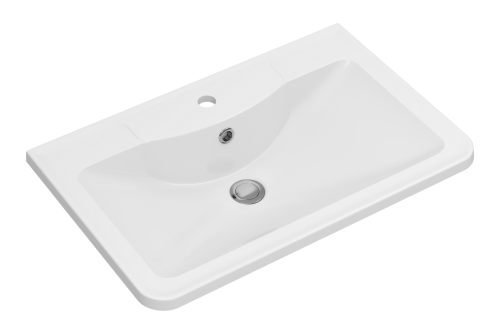 Раковина мебельная из искусственного камня Florentina Аллегро 70 10.020.00700.001 70х50 накладная цвет белый 1 отверстие под смеситель