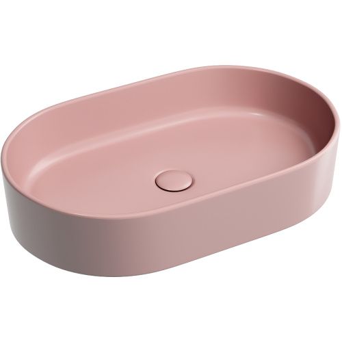 Раковина из сантехнического фарфора Ceramica Nova ELEMENT CN6048MP 60х40 накладная цвет розовый без отверстий под смеситель