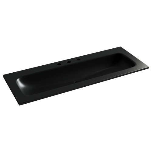 Раковина из сантехнического фарфора Ceramica Nova GRACE CN7024MB 120х50 накладная цвет черный 3 отверстия под смеситель