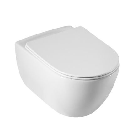 Чаша унитаза подвесная Cezares COMFORT CZR-191-TH/BS цвет белый без сиденья безободковая каскадный смыв