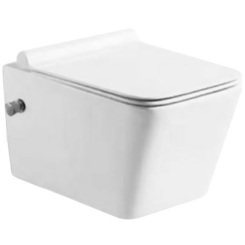 Унитаз подвесной SantiLine SL-5004SM-BD цвет белый с сиденьем микролифт безободковый смыв воронка-водоворот