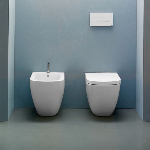 Чаша унитаза приставная Globo Stockholm LA002.BI цвет белый без сиденья смыв торнадо