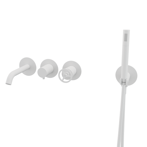 Смеситель для ванны Remer Chrono CH53D2PBO встраиваемый в стену белый