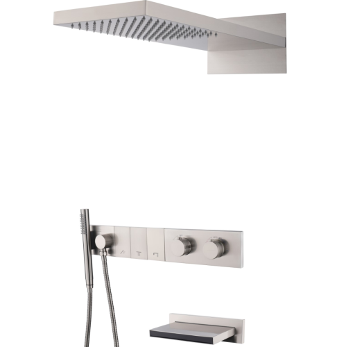 Душевая система Boheme Zodiac 133-2-NB встраиваемая в стену цвет серый с термостатом