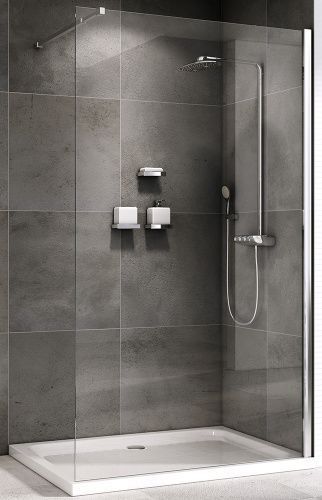 Душевая перегородка Abber Immer Offen AG61120 120х200 стекло прозрачное профиль хром