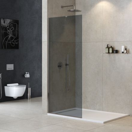 Душевая перегородка Cezares LIBERTA LIBERTA-L-1-TB-100-GR-Cr 100х195 стекло тонированное профиль хром