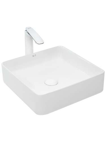 Раковина из сантехнического фаянса WeltWasser WW SK 10000003844 40х40 подвесная цвет белый без отверстий под смеситель