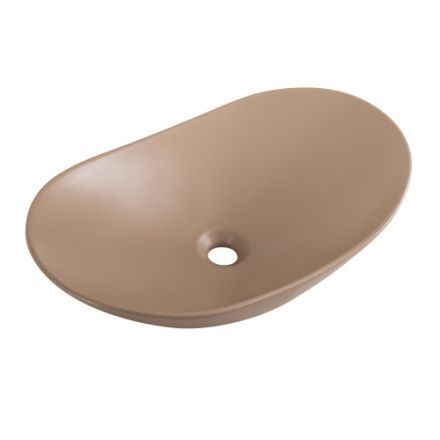 Раковина из сантехнического фаянса BelBagno BB1404-H316 60х40 накладная цвет бежевый без отверстий под смеситель