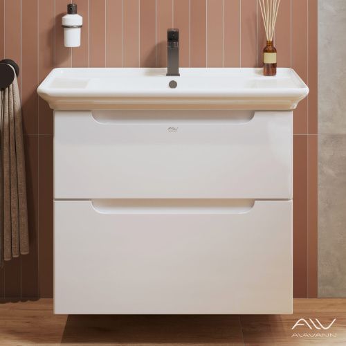 Тумба с раковиной Alavann Berta ALV0969000 80х50 подвесная цвет белый