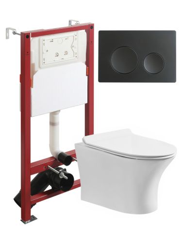 Комплект унитаз с инсталляцией и клавишей смыва Orange CI01-100W+APB144