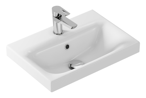 Раковина мебельная керамическая Cersanit Moduo Slim 50 UM-MOD50SL/1 50х40 накладная цвет белый 1 отверстие под смеситель