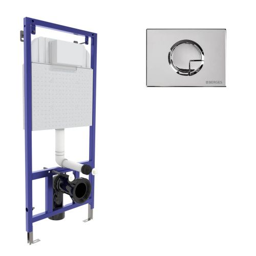 Комплект сантехническая инсталляция с клавишей смыва Berges NOVUM 040223