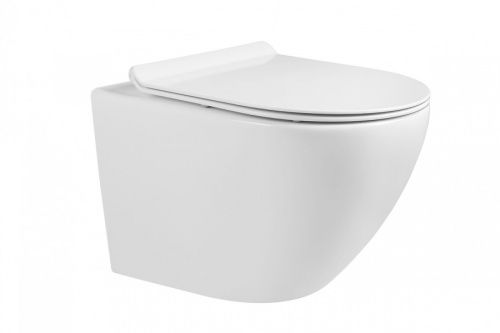 Унитаз Relisan WM 703 Гл000026451 белый с сиденьем микролифт безободковый каскадный смыв