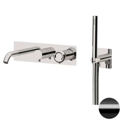 Смеситель для ванны Remer Element ET53D2CFP встраиваемый в стену черный