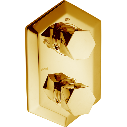 Смеситель для душа Cisal Cherie CE01920024 встраиваемый в стену золото (внешняя часть) с термостатом