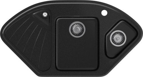 Кухонная мойка Granfest Corner C-1040E черный 105х55 цвет черный поверхность матовая