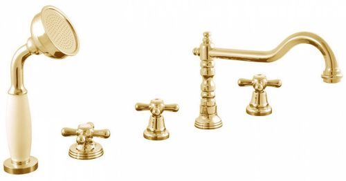 Смеситель RavSlezak MK164.5PZ на борт ванны золото