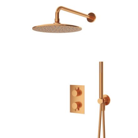 Душевая система Cezares LEAF LEAF-DSIP-T-25-SS встраиваемая в стену цвет золото с термостатом