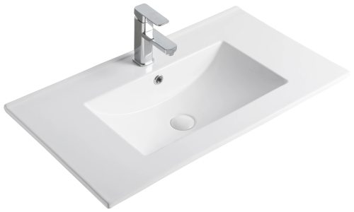 Раковина керамическая Gid Integrado 71104 80х50 встраиваемая цвет белый 1 отверстие под смеситель