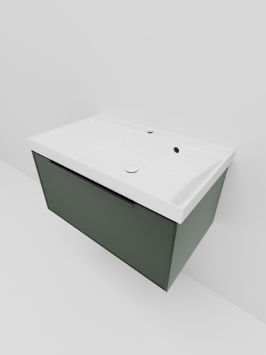 Тумба с раковиной La Fenice SIMPLA NFNC-01-SIM-G-80-3-80 80х50 подвесная цвет серый