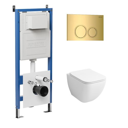 Инсталляция + кнопка смыва + унитаз Grossman Galaxy 97.4447S.01.300