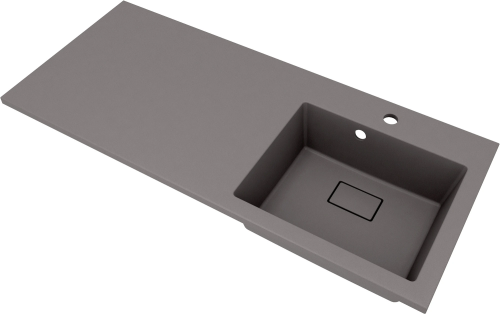 Раковина из искусственного камня Florentina Аванти 1100R 10.310.0R110.307 110х50 накладная цвет серый 1 отверстие под смеситель