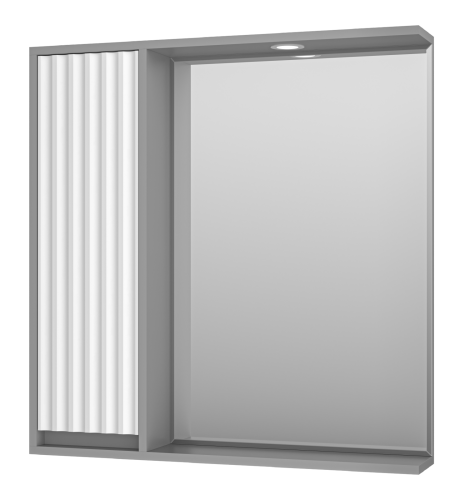 Зеркало-шкаф Brevita Balaton BAL-04080-01-01Л 80х80 подвесной цвет белый/серый