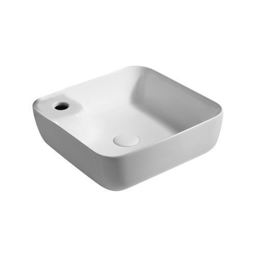 Раковина из сантехнического фаянса Azario AZ41267 40х40 накладная цвет белый 1 отверстие под смеситель