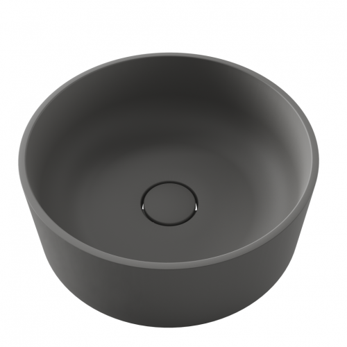 Раковина из искусственного камня Florentina Алтея 400R 10.290.00400.307 40х40 накладная цвет серый без отверстий под смеситель