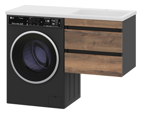 Тумба под раковину Misty Коломбо П-Кол06060-011П2Я 60х50 подвесная цвет коричневый/серый